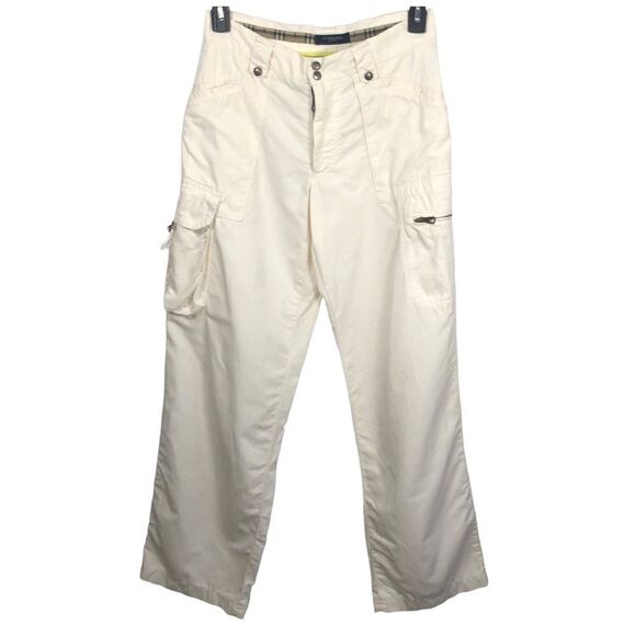 Burberry London Women’s Straight Leg Cargo Pants Cotton/Linen Beige Size 30 - Picture 1 of 13